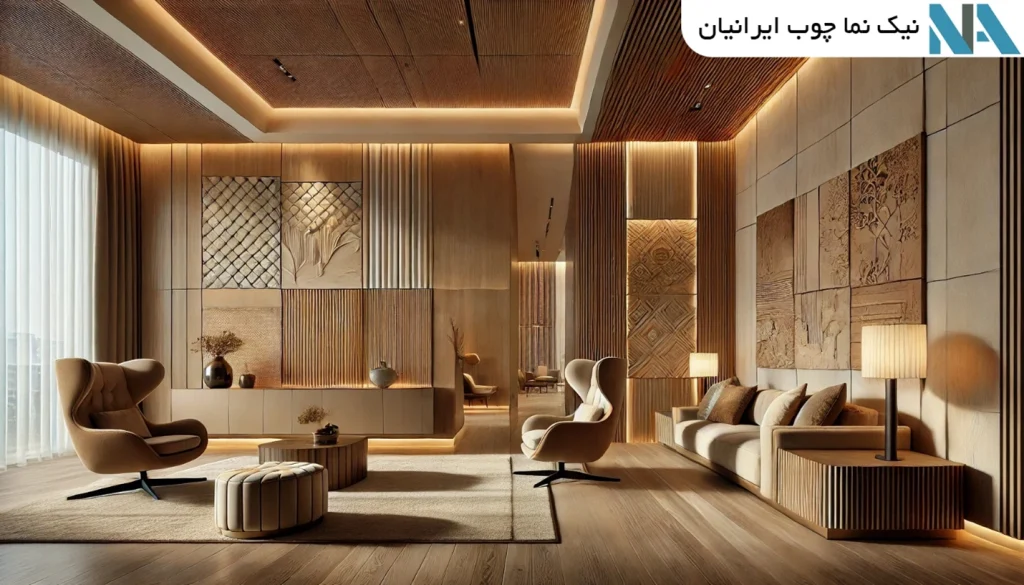 تأثیر بصری بافت و برجستگی بر دکوراسیون داخلی قزوین