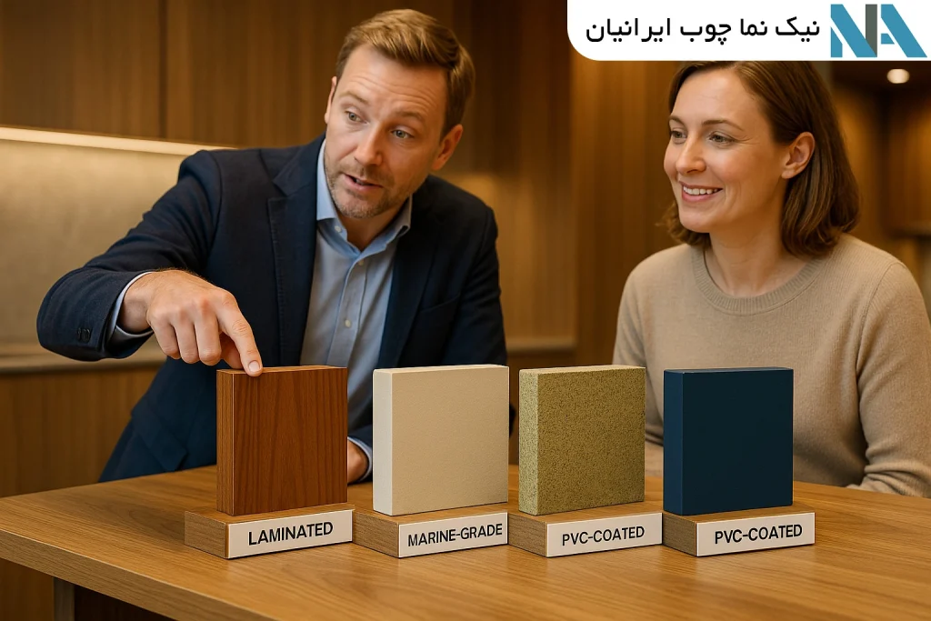 ورق ام دي اف کابينت و دکوراسيون داخلي نيک نما چوب ايرانيان